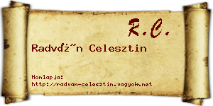 Radván Celesztin névjegykártya